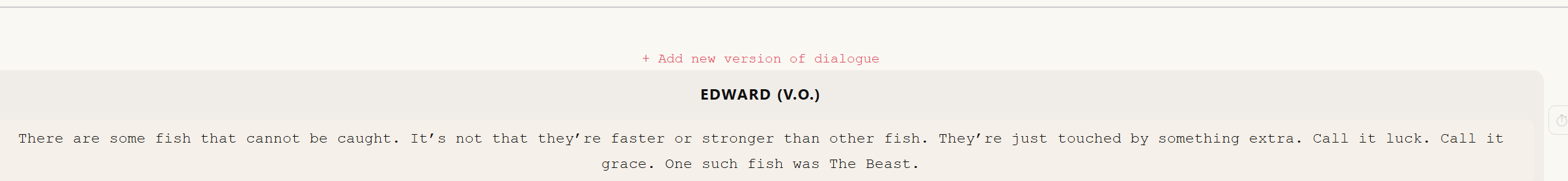 Dialogue versions